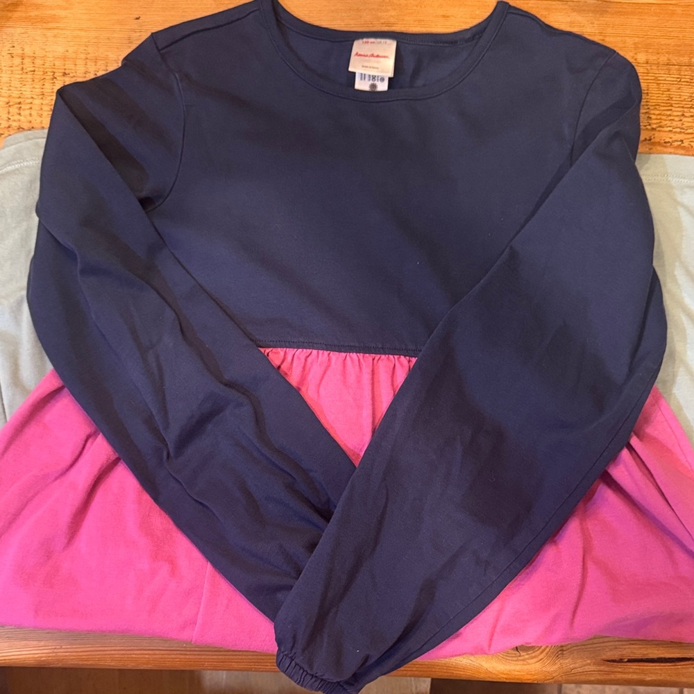 Hanna Andersson Navy and Pink Kids Dress